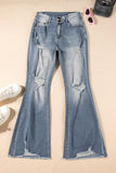 Distressed Raw Hem Bootcut Jeans - Trendsi