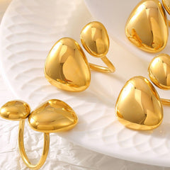 18K Gold-Plated Irregular Bypass Ring - Trendsi