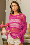 BiBi Long Sleeve Knit Cover Up - Trendsi