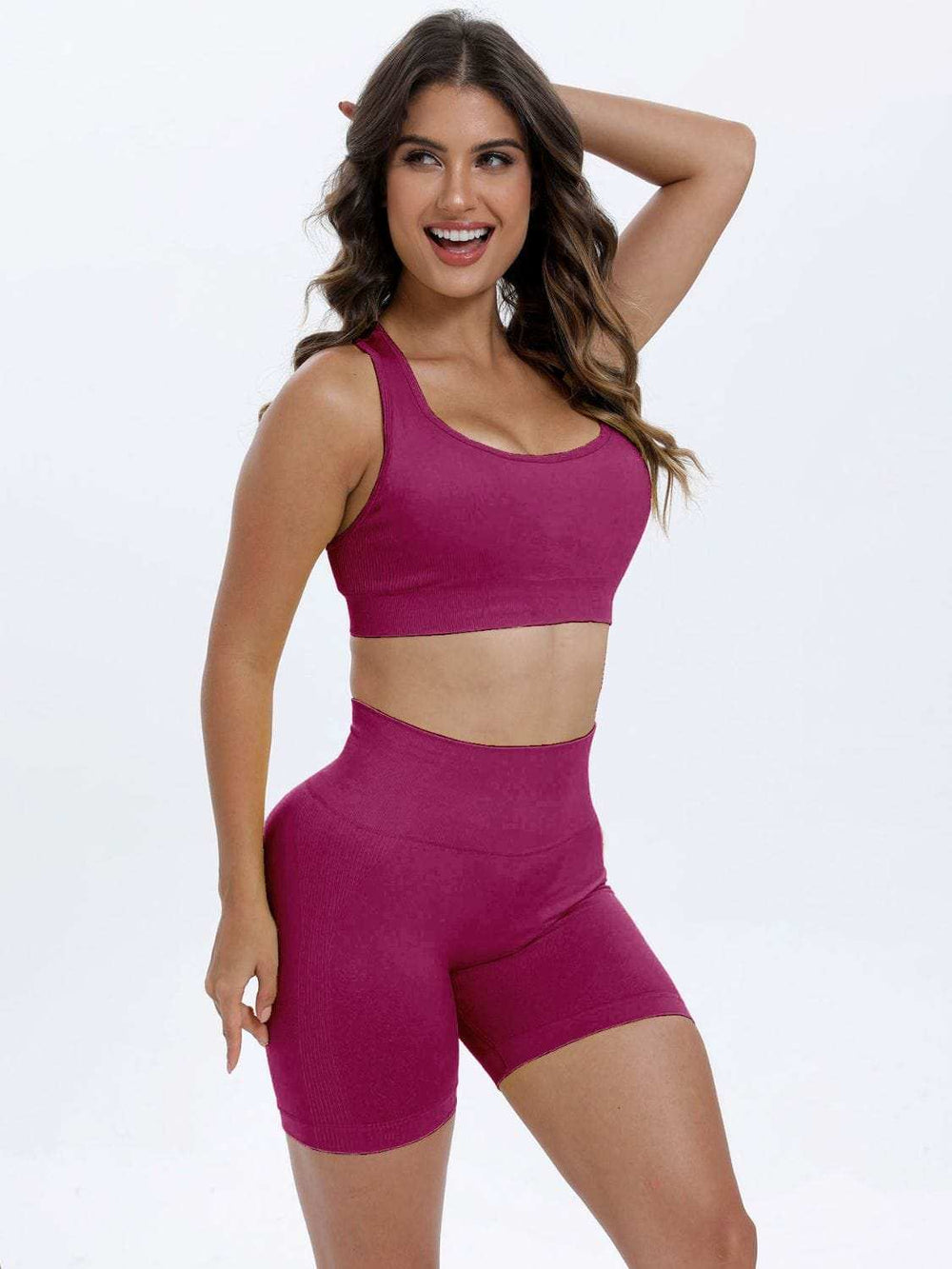 Scoop Neck Wide Strap Top and Shorts Active Set - Trendsi - Flyclothing LLC