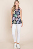 BOMBOM Round Neck Smiley Face Tank - Trendsi - Flyclothing LLC