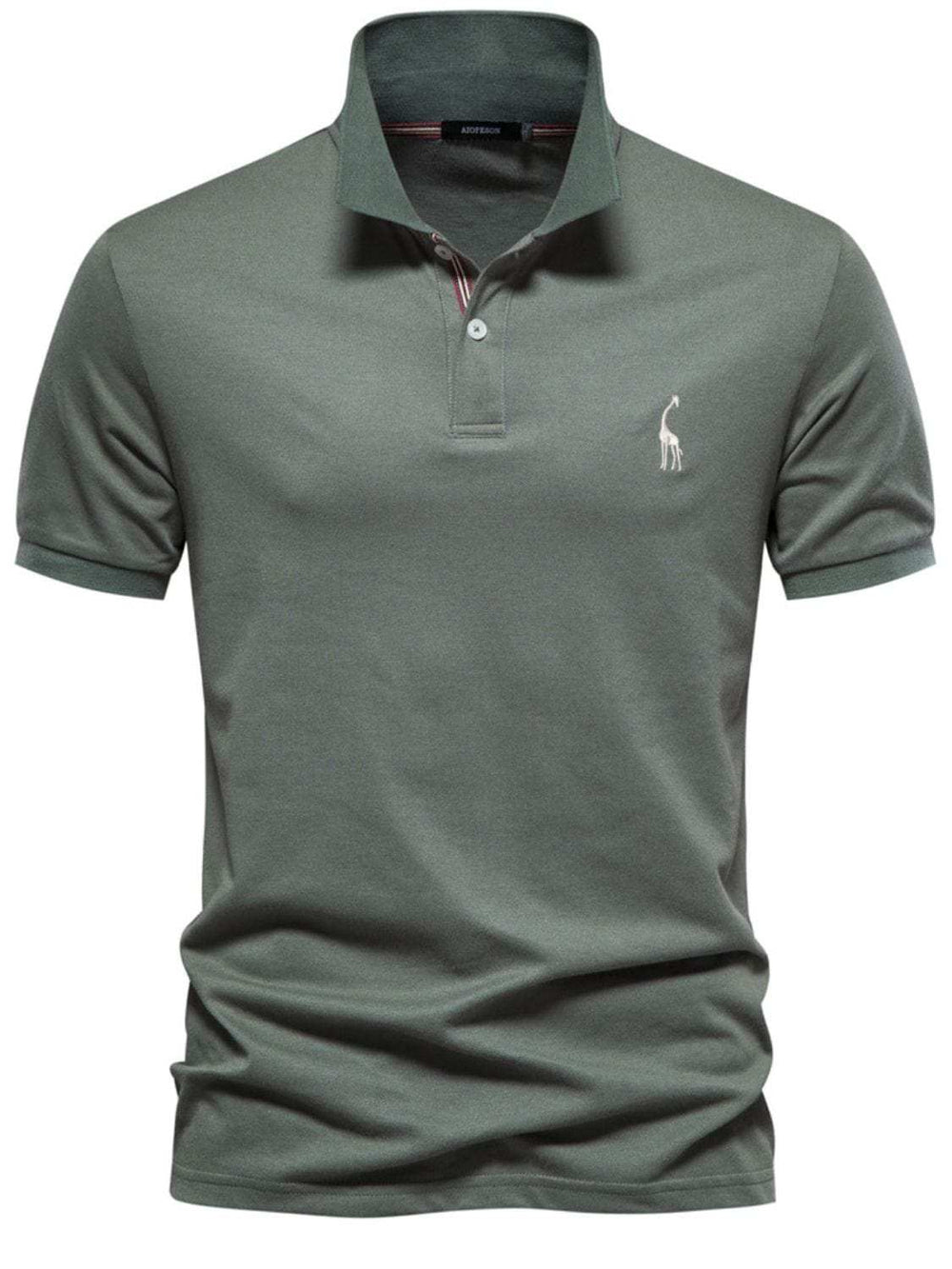 Men's Giraffe Embroidered Short Sleeve Polo - Trendsi - Flyclothing LLC