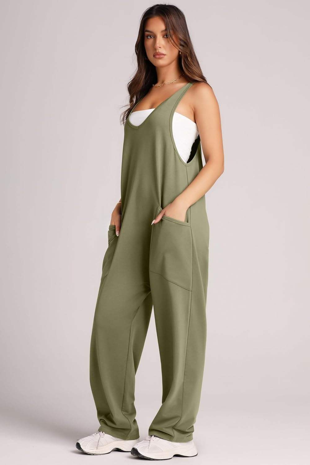 Wide Strap Jumpsuit with Pockets - Trendsi - Flyclothing LLC