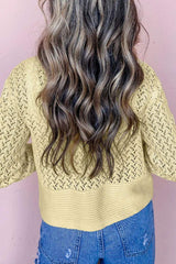 Openwork Open Front Long Sleeve Cardigan - Trendsi - Flyclothing LLC