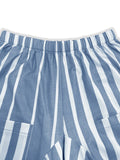 Striped Elastic Waist Wide Leg Pants - Trendsi