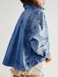 Pocketed Button Up Denim Jacket - Trendsi - Flyclothing LLC