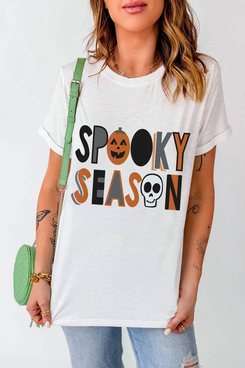 Letter Graphic Round Neck Short Sleeve T-Shirt - Trendsi - Flyclothing LLC