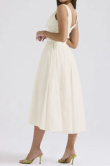 Ruched V-Neck Sleeveless Dress with Pockets - Trendsi - Flyclothing LLC