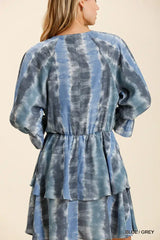 Umgee Tie Dye Ruffled Layered Dress with Elastic Waistband - Trendsi - Flyclothing LLC
