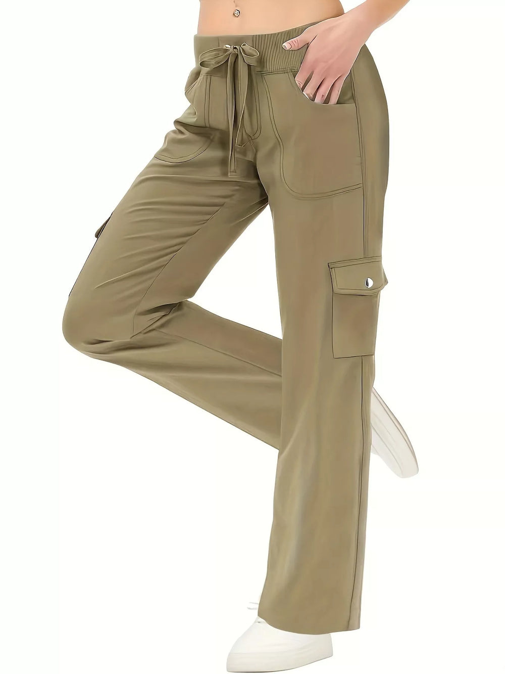 Relaxed Fit Active Pants with Drawstring Waist - Trendsi - Flyclothing LLC