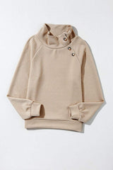 Textured Turtleneck Long Sleeve Sweatshirt - Trendsi - Flyclothing LLC