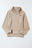 Textured Turtleneck Long Sleeve Sweatshirt - Trendsi - Flyclothing LLC