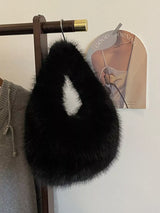 Fluffy Solid Color Handbag - Trendsi - Flyclothing LLC