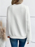 Notched Long Sleeve Sweatshirt - Trendsi
