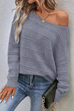Boat Neck Dropped Shoulder Sweater - Trendsi - Flyclothing LLC