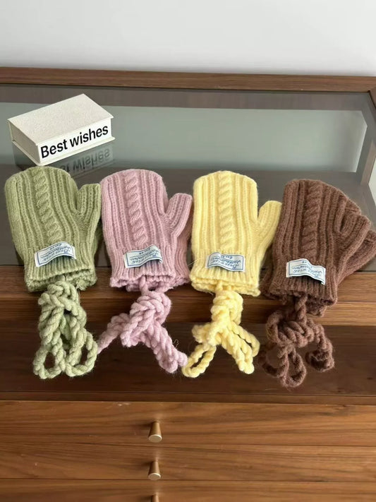 Cable Knit Warm Gloves - Trendsi - Flyclothing LLC