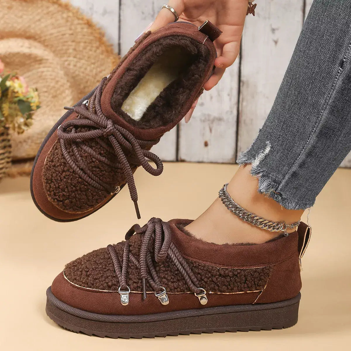 Lace-Up Ankle Boots - Trendsi - Flyclothing LLC