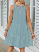 Ruffled Hem Lace Sleeveless Dress - Trendsi - Flyclothing LLC