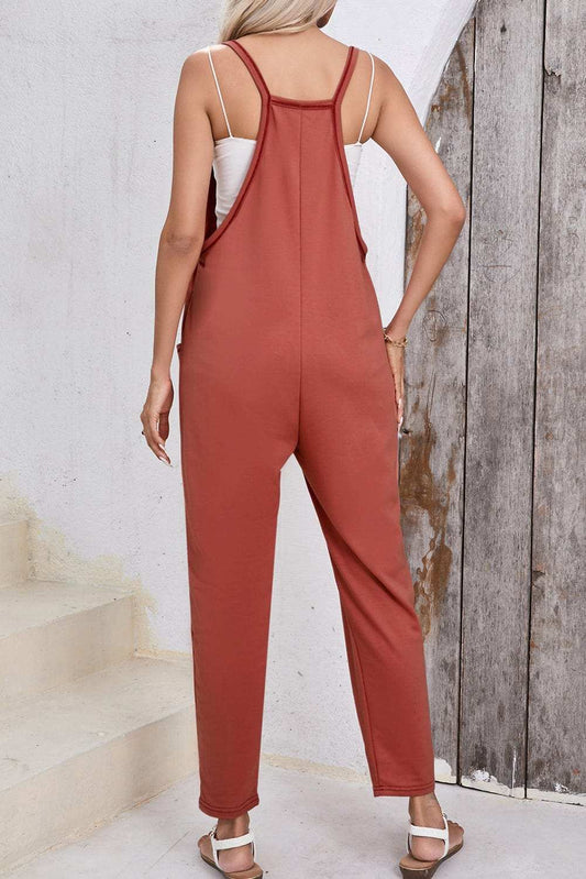 Scoop Neck Spaghetti Strap Jumpsuit - Trendsi - Flyclothing LLC