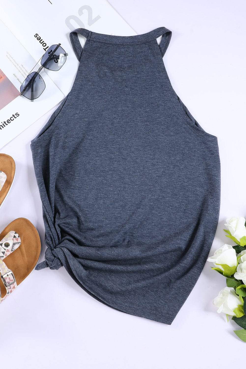 Bow Graphic Round Neck Tank - Trendsi - Flyclothing LLC
