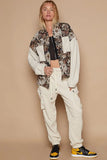 POL Contrast Sleeves Button Down Floral Jacquard Shirt - Trendsi