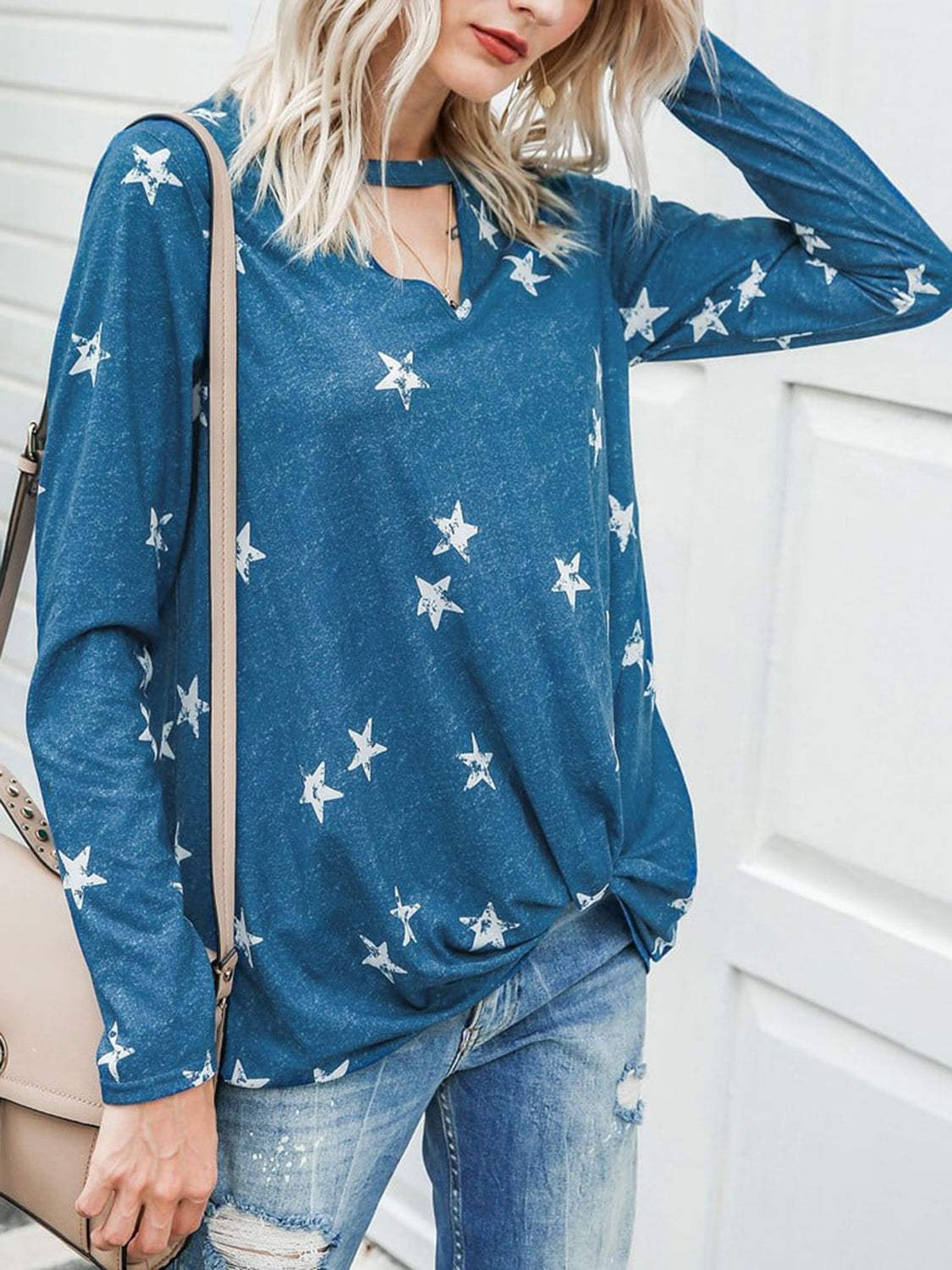 Cutout Round Neck Long Sleeve T-Shirt - Trendsi - Flyclothing LLC