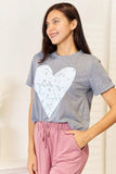 Simply Love Heart Graphic Cuffed Short Sleeve T-Shirt - Trendsi - Flyclothing LLC