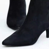 Point Toe Kitten Heels Boots - Trendsi - Flyclothing LLC