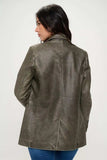Coalition LA Single-Breasted Vegan Leather Blazer - Trendsi - Flyclothing LLC