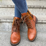 Lace-Up Block Heels Boots - Trendsi - Flyclothing LLC
