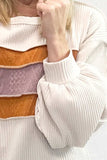 Color Block Long Sleeve Sweatshirt - Trendsi - Flyclothing LLC
