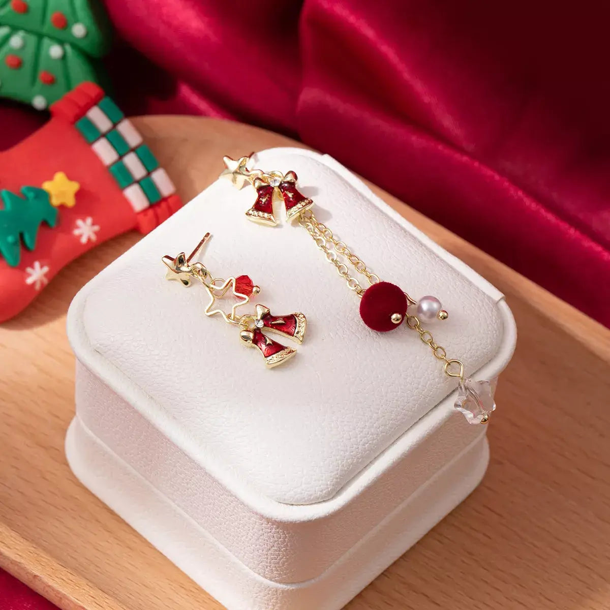 18K Gold-Plated Christmas Bell Earrings - Trendsi - Flyclothing LLC