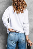MARDI GRAS Sequin Long Sleeve Sweatshirt - Trendsi