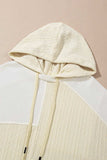 Plus Size Drawstring Color Block Long Sleeve Hoodie - Trendsi - Flyclothing LLC