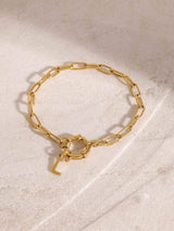 18K Gold-Plated Stainless Steel Letter L Bracelet - Trendsi - Flyclothing LLC