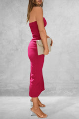 Slit Tube Midi Dress - Trendsi - Flyclothing LLC