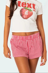 Plaid Elastic Waist Shorts - Trendsi - Flyclothing LLC