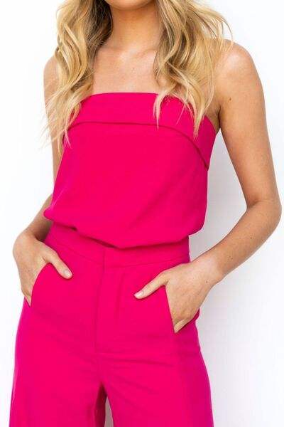 Tube Top and Wide Leg Pants Set - Trendsi - Flyclothing LLC