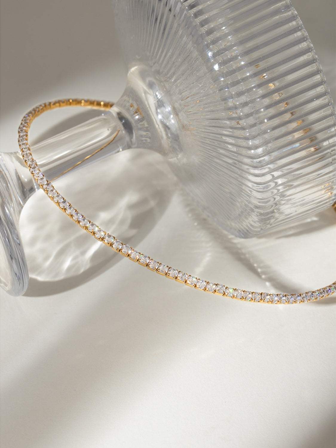 Stainless Steel Inlaid Zircon Necklace - Trendsi - Flyclothing LLC