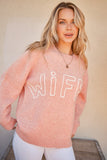 And The Why WIFEY & Heart Round Neck Sweater - Trendsi
