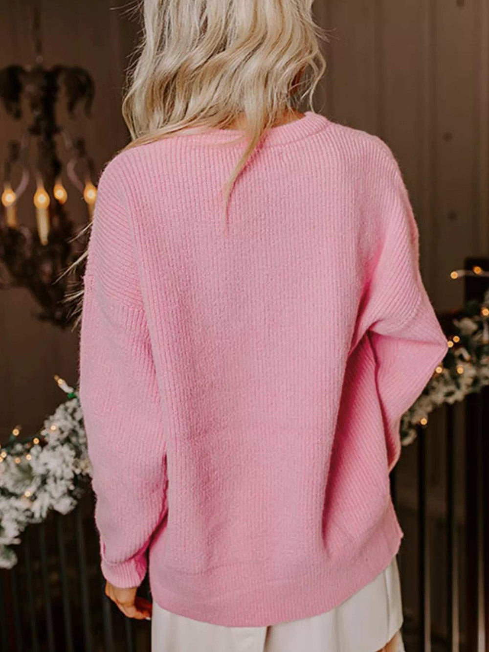 Merry Candy Cane Christmas Crew Neck Sweater - Trendsi - Flyclothing LLC