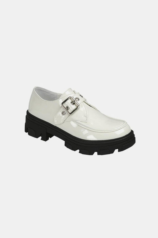 Forever Link Buckled Platform Lug Sole Loafers - Trendsi