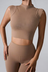 Mock Neck Active Tank - Trendsi - Flyclothing LLC