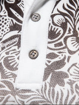 Men's Printed Collared Neck Short Sleeve Polo - Trendsi - Flyclothing LLC