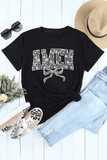 AMEN Bow Round Neck Short Sleeve T Shirt - Trendsi - Flyclothing LLC