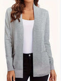 Open Front Long Sleeve Sweater Cardigan - Trendsi - Flyclothing LLC