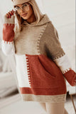 Color Block Kangaroo Pocket Hooded Sweater - Trendsi - Flyclothing LLC
