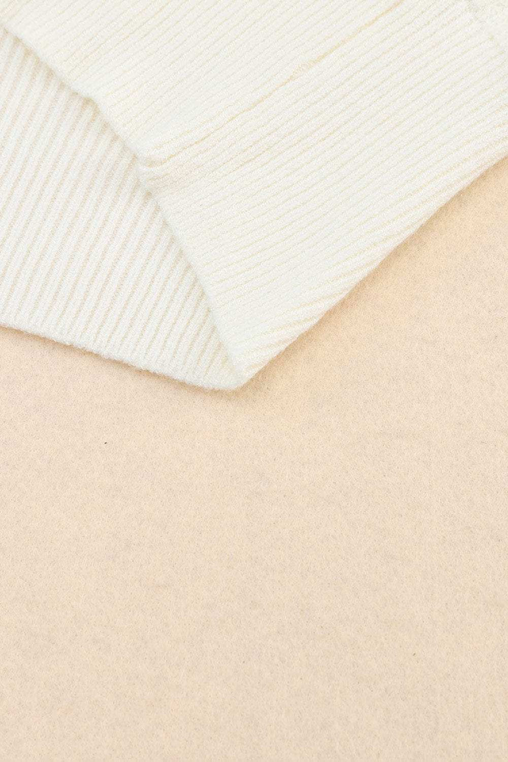 Ribbed Surplice Long Sleeve Sweater - Trendsi - Flyclothing LLC