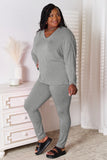 Basic Bae Bamboo Full Size V-Neck Long Sleeve Top and Pants Lounge Set - ShopBasicbae - Flyclothing LLC