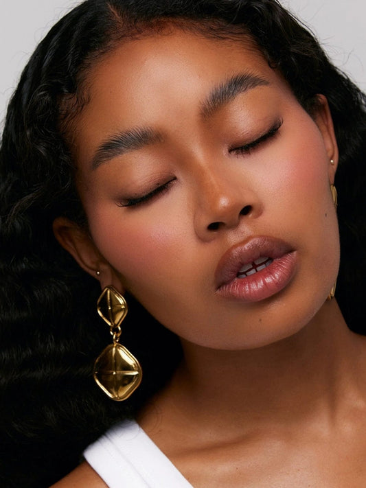 18K Gold-Plated Stainless Steel Square Earrings - Trendsi